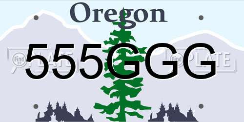 555GGG Oregon License Plate