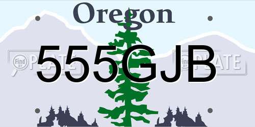 555GJB Oregon License Plate