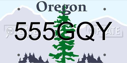 555GQY Oregon License Plate