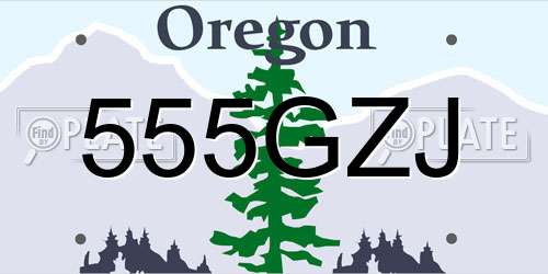 555GZJ Oregon License Plate