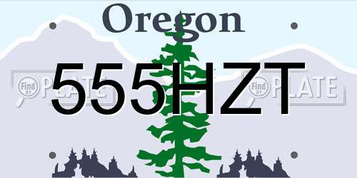 555HZT Oregon License Plate