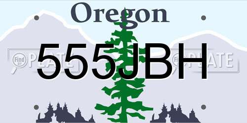 555JBH Oregon License Plate