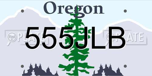 555JLB Oregon License Plate