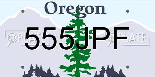555JPF Oregon License Plate