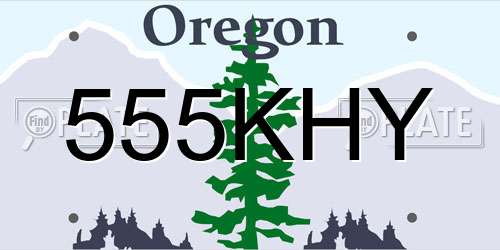 555KHY Oregon License Plate