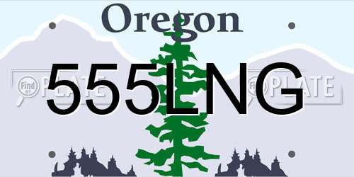555LNG Oregon License Plate
