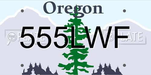 555LWF Oregon License Plate