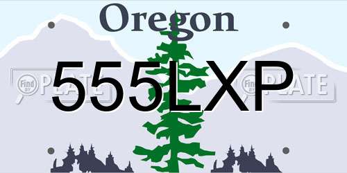 555LXP Oregon License Plate