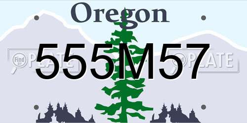 555M57 Oregon License Plate