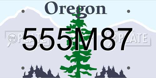 555M87 Oregon License Plate