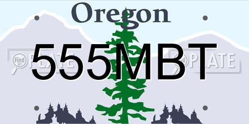 555MBT Oregon License Plate