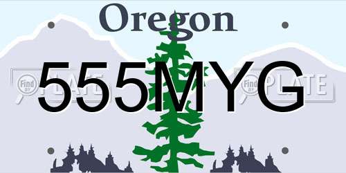 555MYG Oregon License Plate