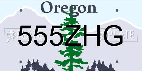 555ZHG Oregon License Plate