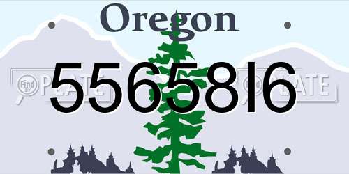 55658I6 Oregon License Plate