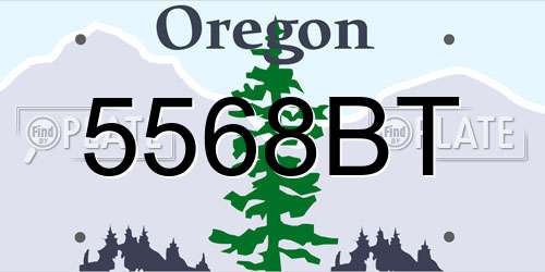 5568BT Oregon License Plate