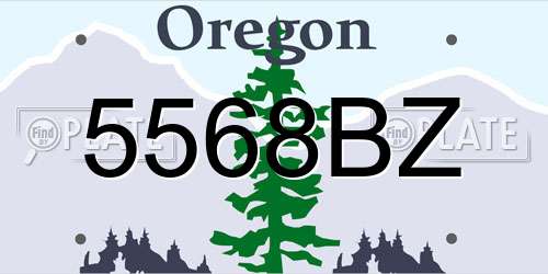 5568BZ Oregon License Plate