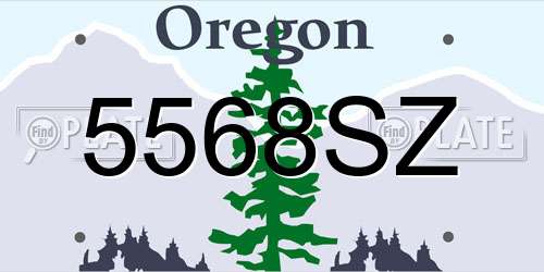 5568SZ Oregon License Plate