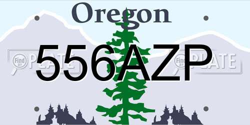 556AZP Oregon License Plate