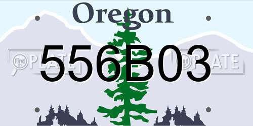 556B03 Oregon License Plate