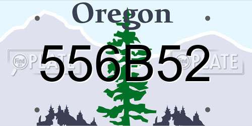 556B52 Oregon License Plate