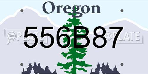 556B87 Oregon License Plate