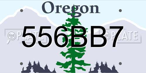 556BB7 Oregon License Plate