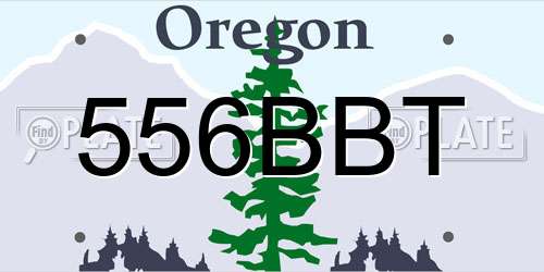 556BBT Oregon License Plate
