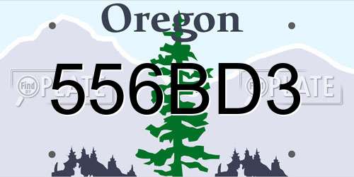 556BD3 Oregon License Plate