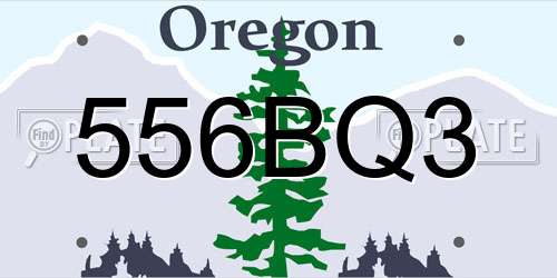 556BQ3 Oregon License Plate