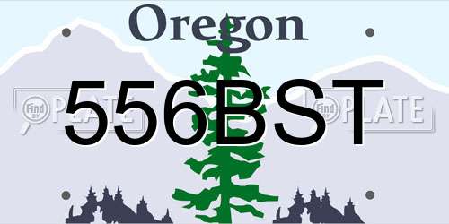 556BST Oregon License Plate