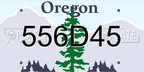 556D45 Oregon License Plate