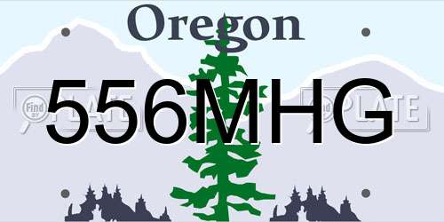556MHG Oregon License Plate