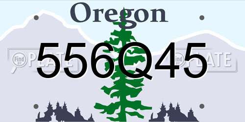 556Q45 Oregon License Plate