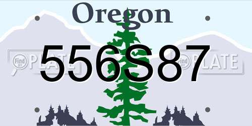 556S87 Oregon License Plate