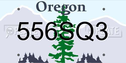 556SQ3 Oregon License Plate