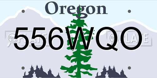 556WQO Oregon License Plate