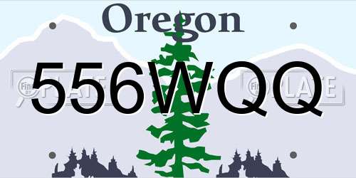 556WQQ Oregon License Plate
