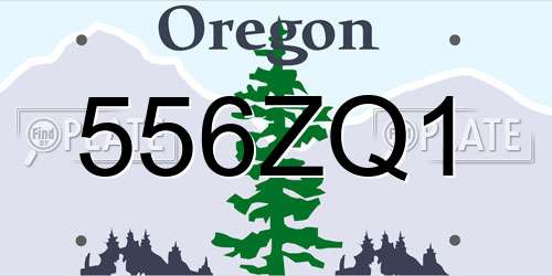 556ZQ1 Oregon License Plate