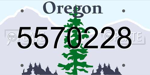 5570228 Oregon License Plate