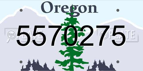 5570275 Oregon License Plate