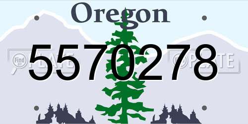5570278 Oregon License Plate