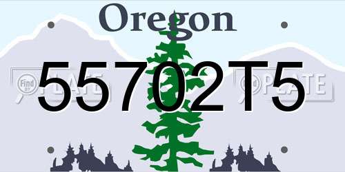55702T5 Oregon License Plate