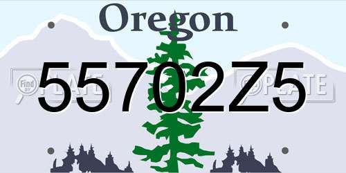 55702Z5 Oregon License Plate