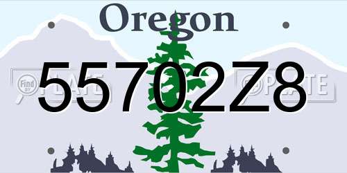 55702Z8 Oregon License Plate