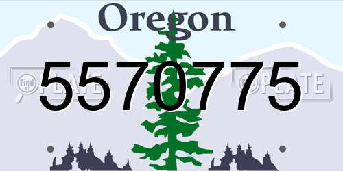 5570775 Oregon License Plate