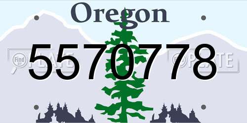 5570778 Oregon License Plate