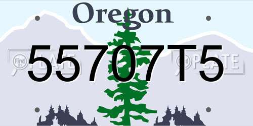 55707T5 Oregon License Plate