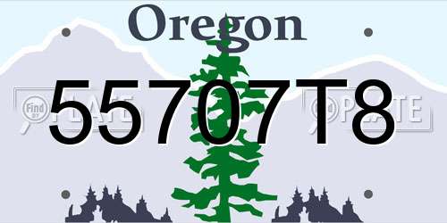 55707T8 Oregon License Plate