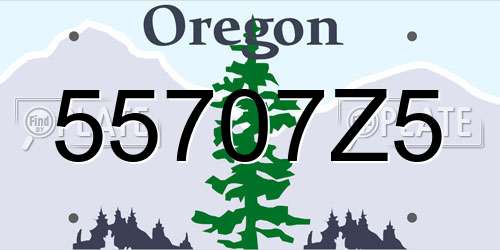 55707Z5 Oregon License Plate
