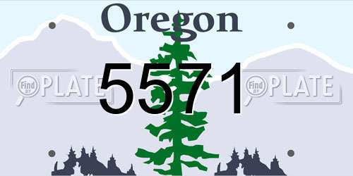 5571 Oregon License Plate